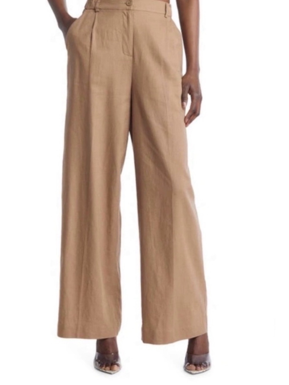 Open Edit Wide-Leg Linen Blend Pants